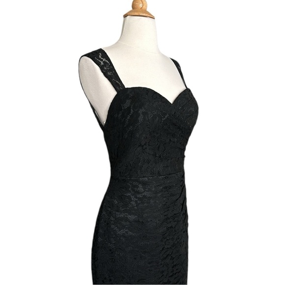 CHRISTINA WU Black Lace Gown Sweetheart Neck Glam Mermaid Occasion Size 12 - Picture 4 of 15